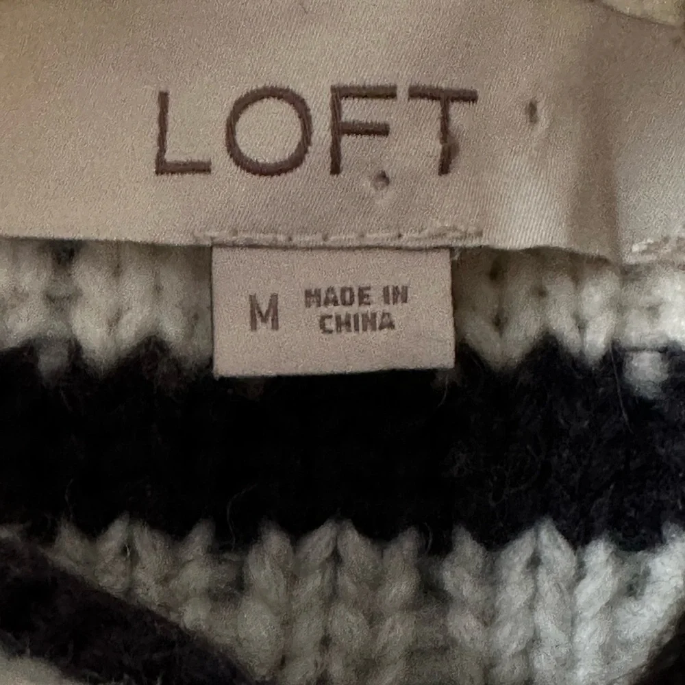 LOFT STITCHED STRIPE TURTLENECK SWEATER COZY, ALPACA